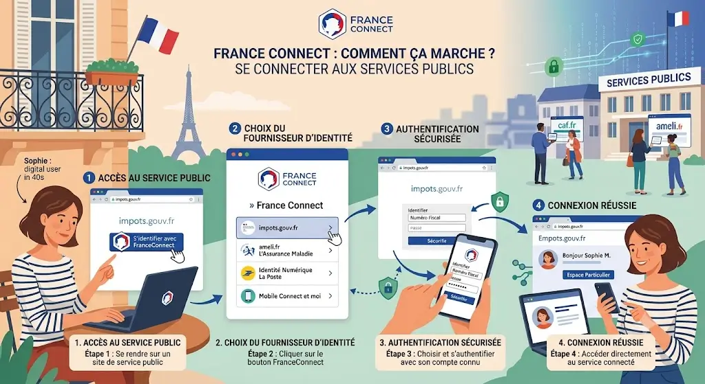 France Connect comment ça marche : se connecter aux services publics